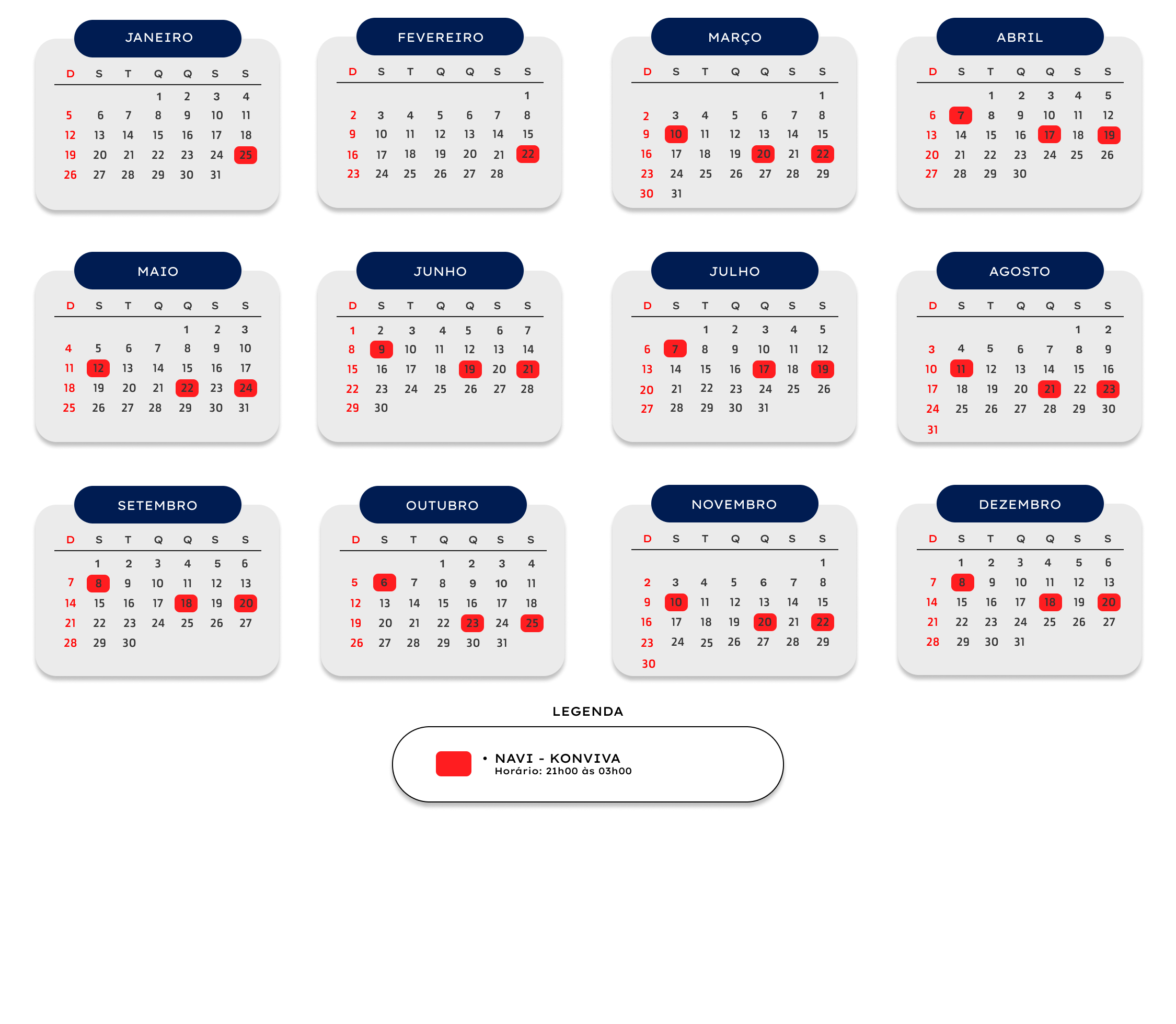Calendário de Patches Navi