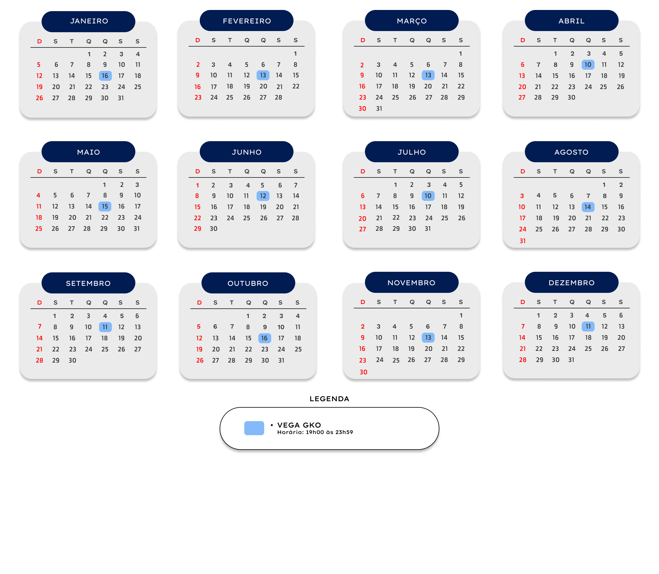 Calendário de Patches Vega - GKO