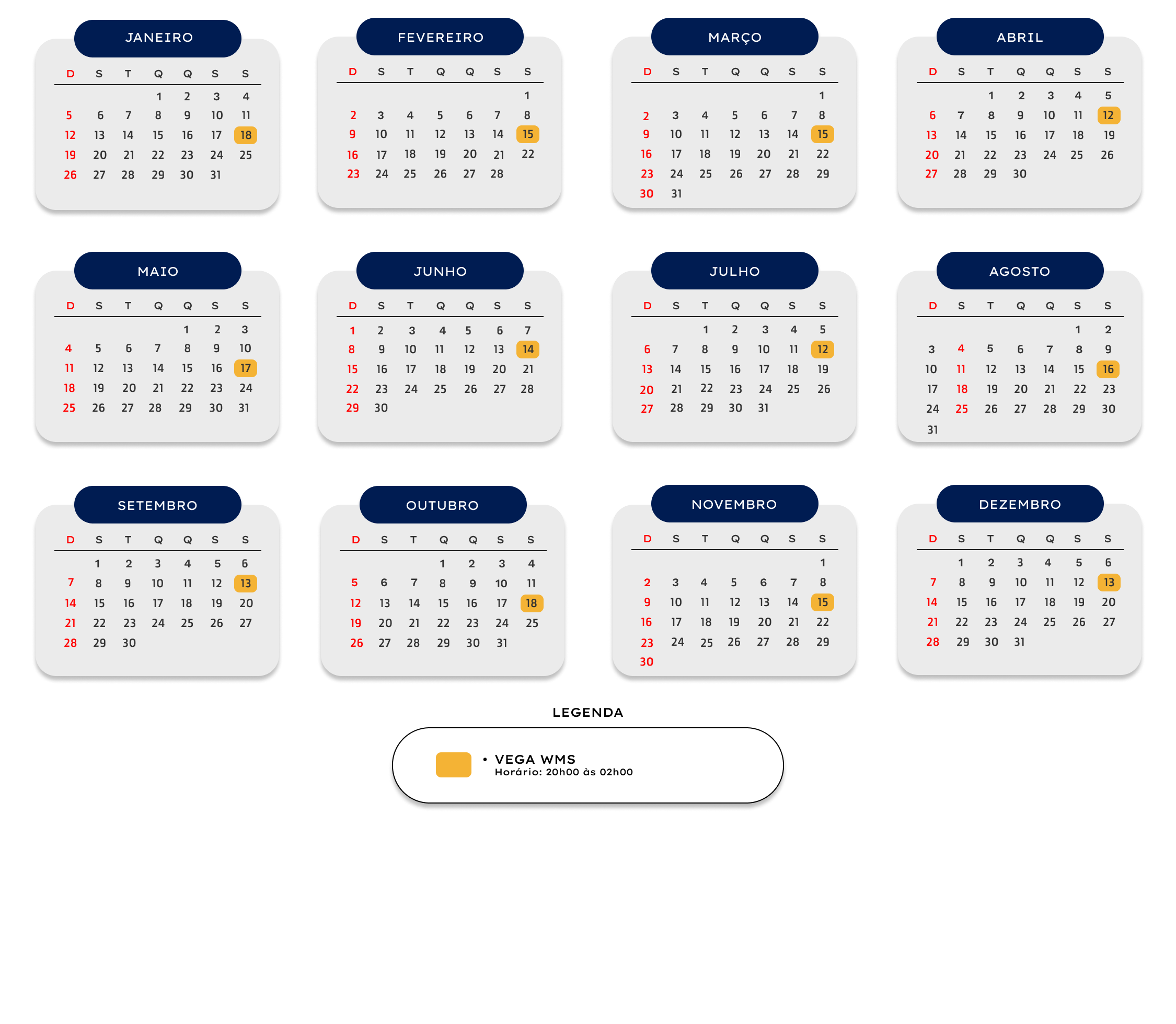 Calendário de Patches Canopus