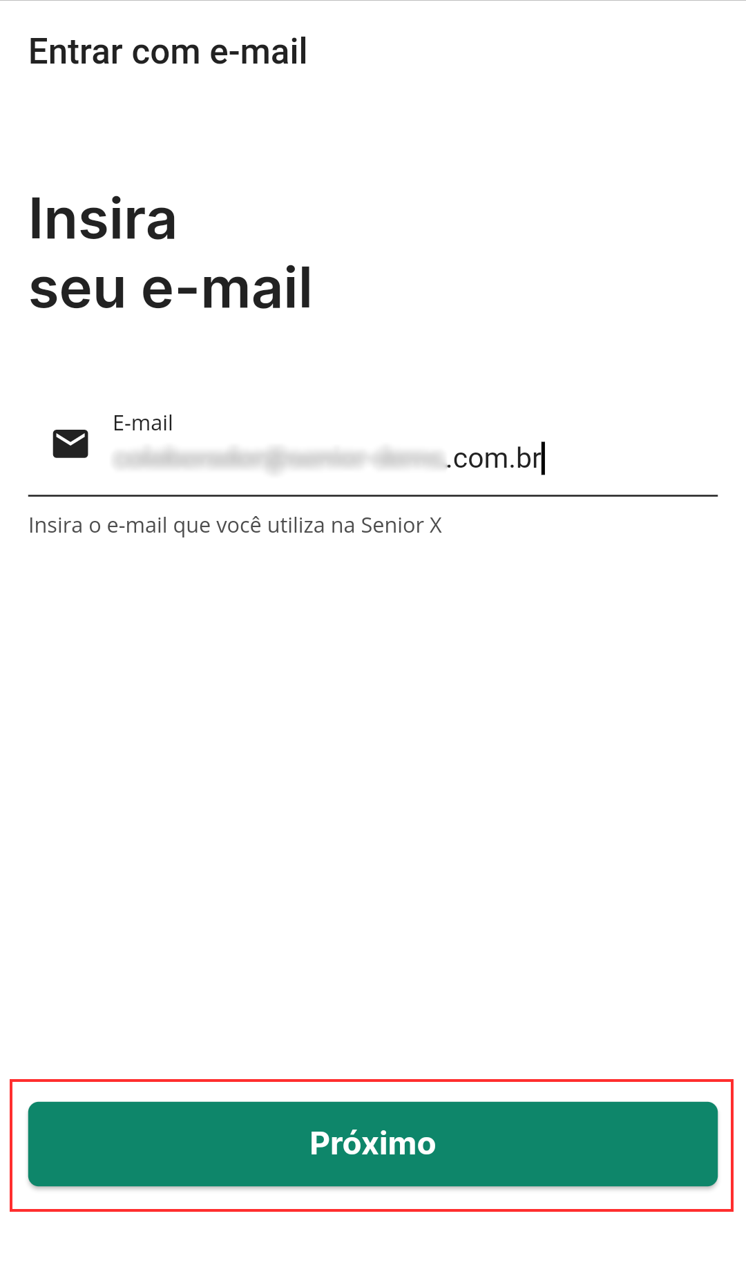 Tela de login do aplicativo Colaborador Tela de login do aplicativo Colaborador