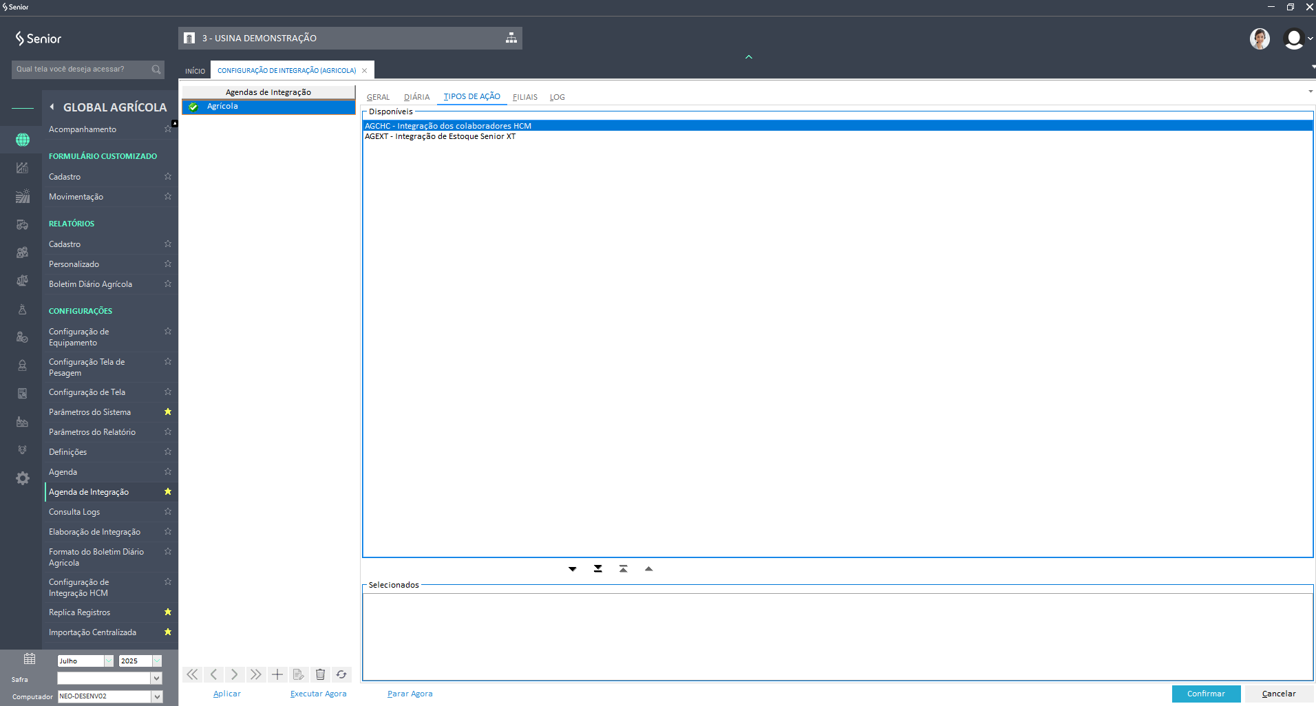 Guia Tipos de Ação