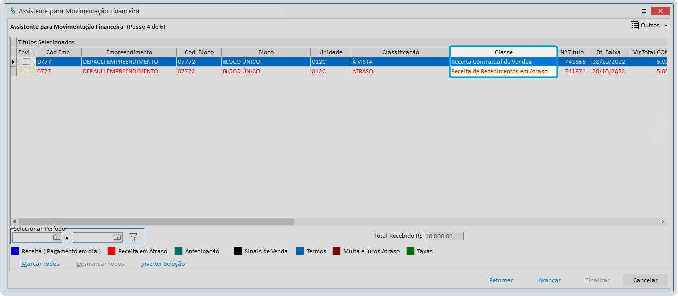 Assistente para Movimentação Financeira