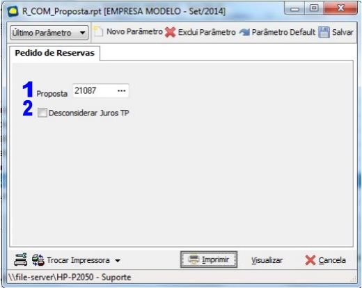  Parâmetro Proposta de Venda 
