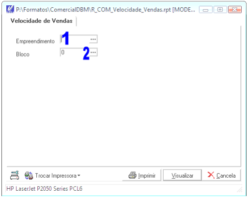 Parâmetro Velocidade de Vendas