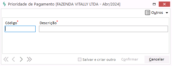 prioridade de pagamento