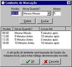 Pantalla de configuración de recordatorios