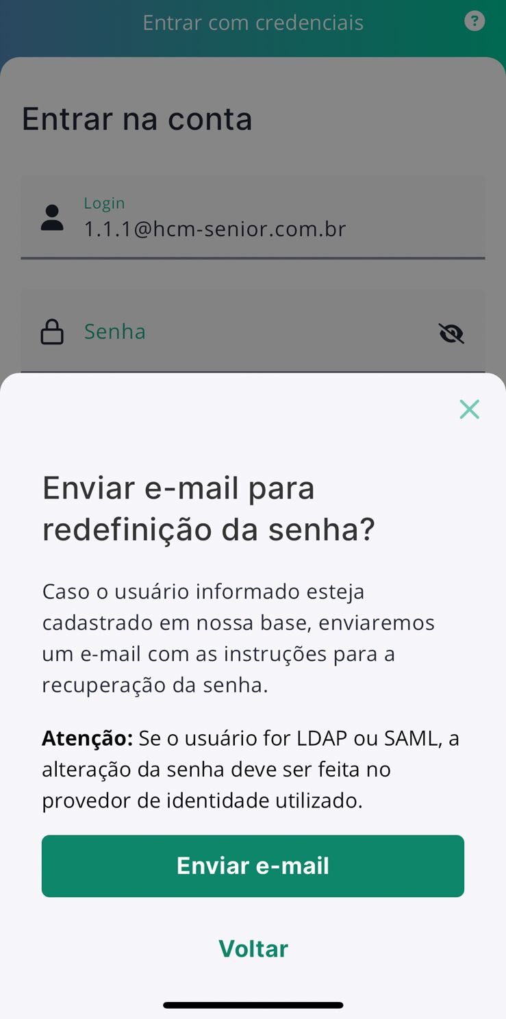 Confirmação de redefinição de senha no Waapi