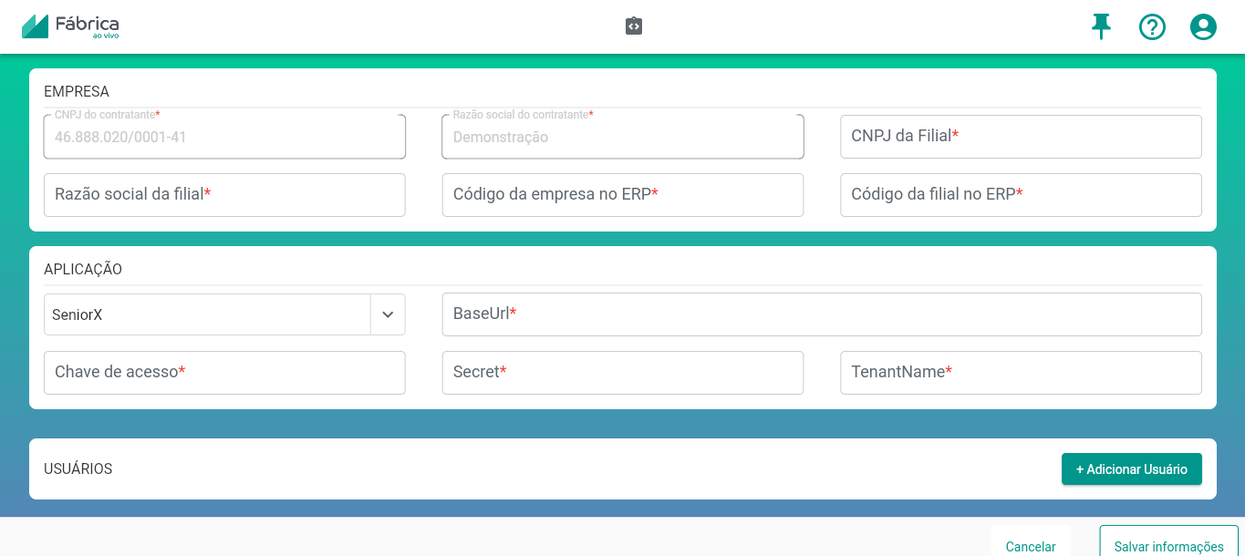 Cadastro ERP