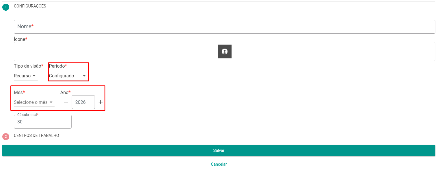 Configuração OEE Data