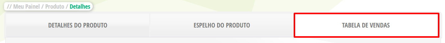 Aba tabela de vendas