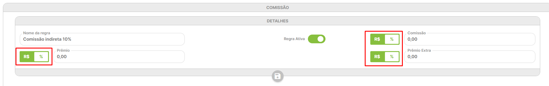Botão de alternância