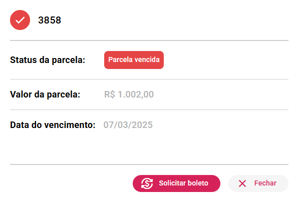 Detalhes parcela boletos vencidos