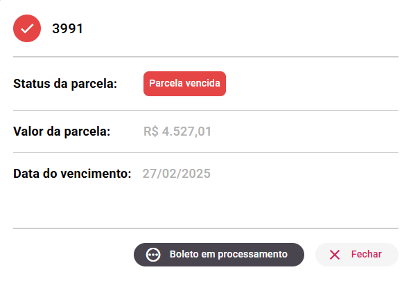 Detalhes parcela boletos vencidos