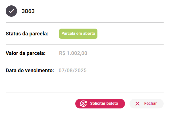 Detalhes parcela próximos pagamentos