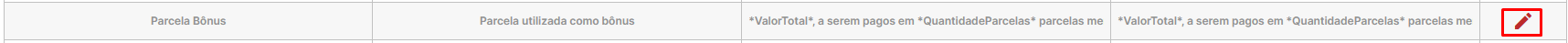 Ícone editar parcela