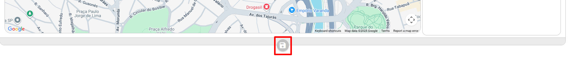 Ícone salvar espelho