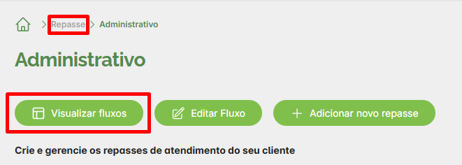 Trilha de navegação repasse