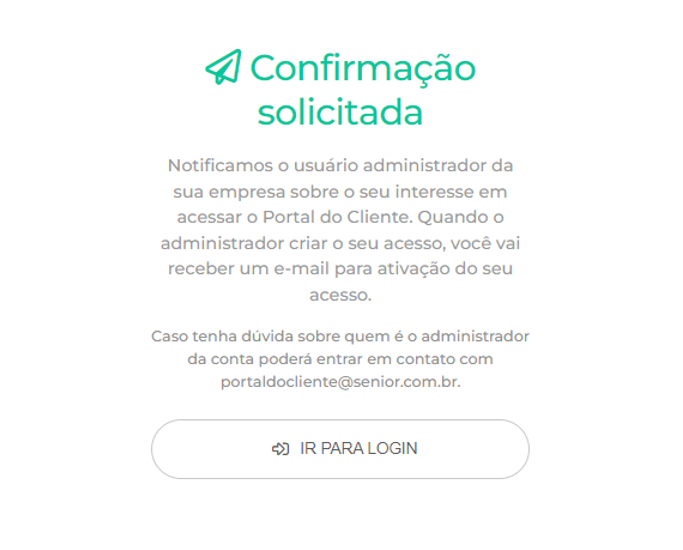 E-mail de confirmação de acesso