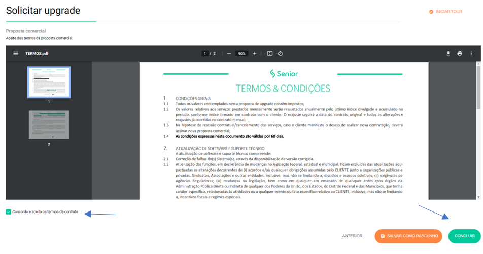 Termos e condições