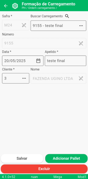 Buscar carregamento