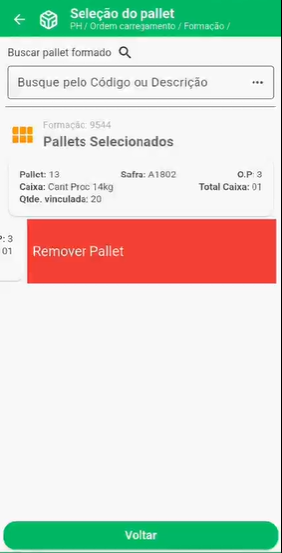 Remover pallet formação