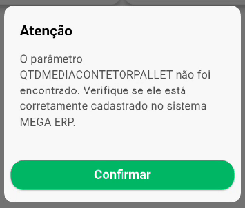 aviso da necessidade de parâmetro