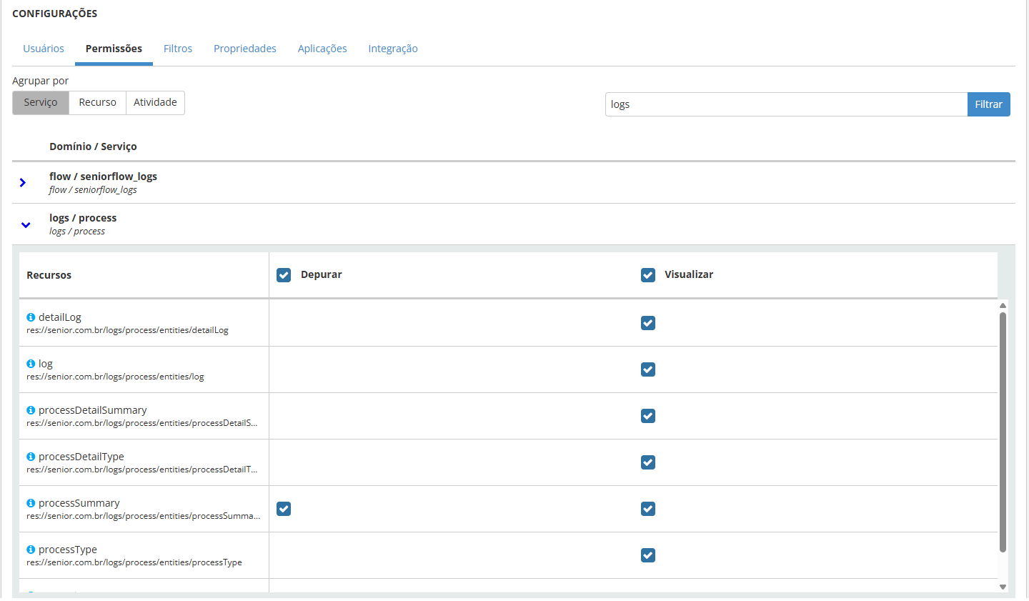 Habilite os recursos