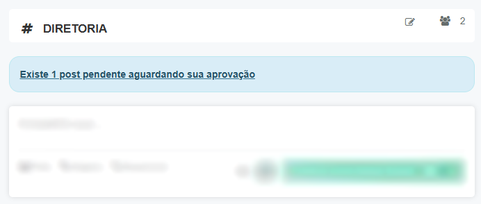 Mensagem para o moderador para aprovar nova publicação