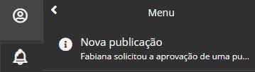Notificação do moderador para aprovar nova publicação
