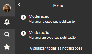 Notificação com resposta do pedido de aprovação do usuário