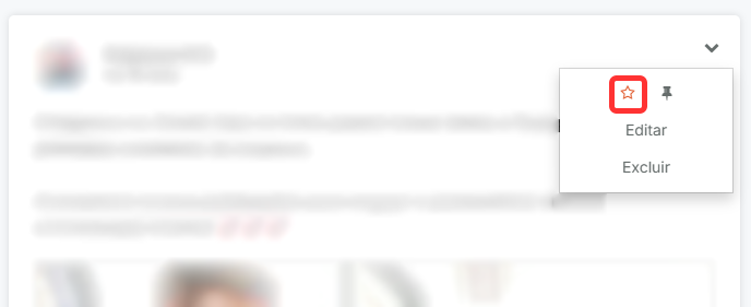 Ícone para destacar publicação na timeline do Social