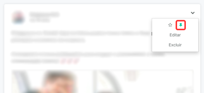 Ícone para fixar publicação na timeline do Social