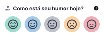 Ícones de seleção de humor do dia no Waapi