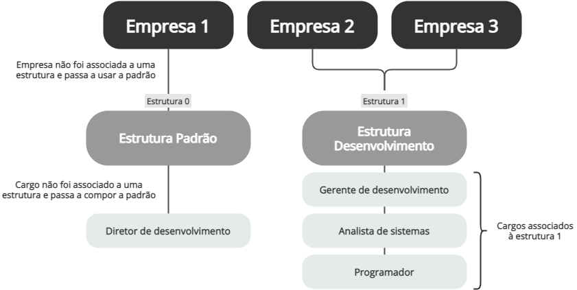 Exemplo de estrutura de cargos