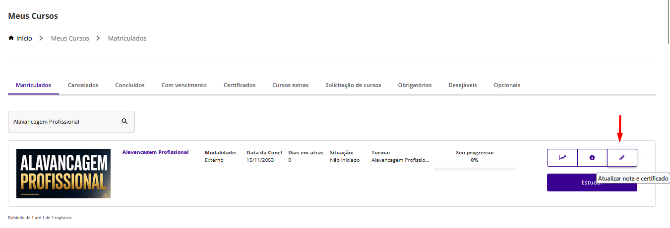 Atualizar Notas