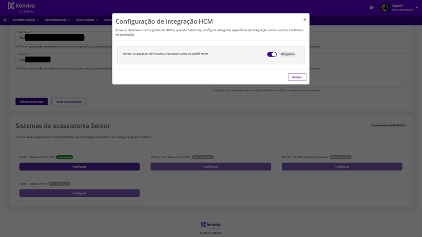 Configuração de integração HCM