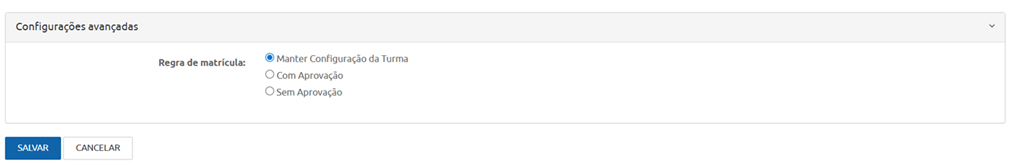 Configurações Avançadas