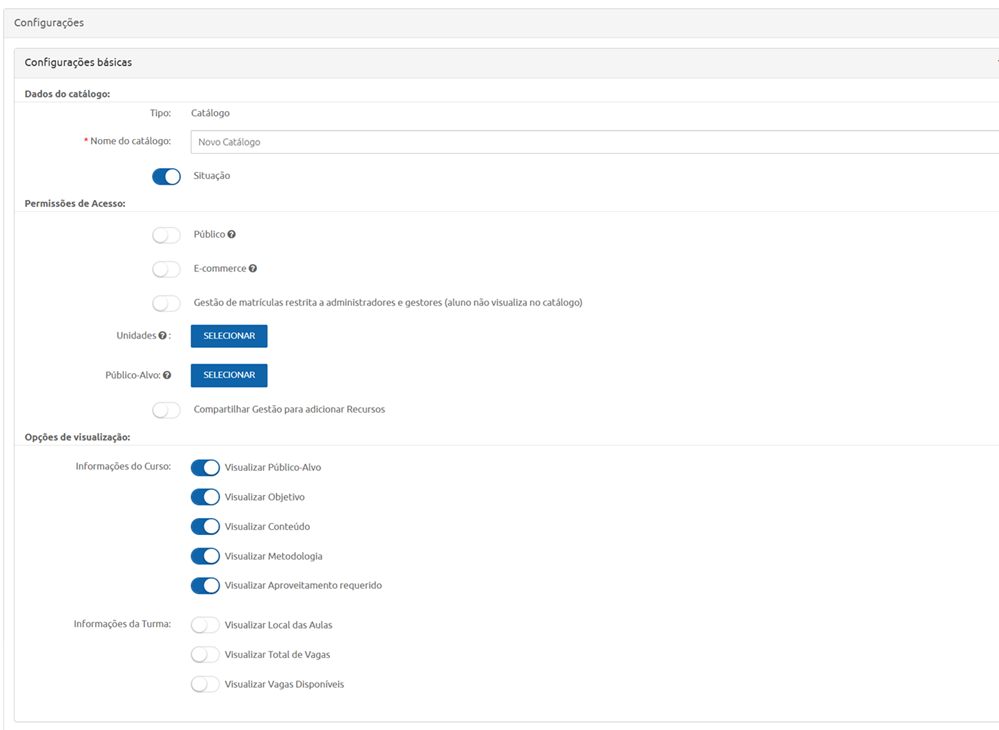 Configurações Básicas