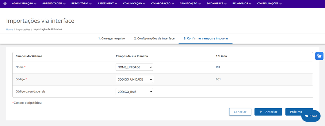 Confirmar campos