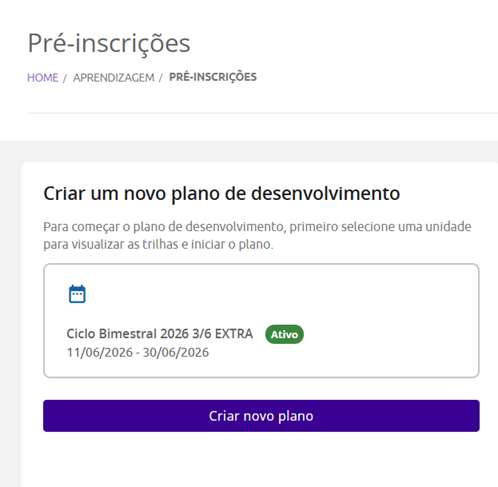 Criar plano de desenvolvimento