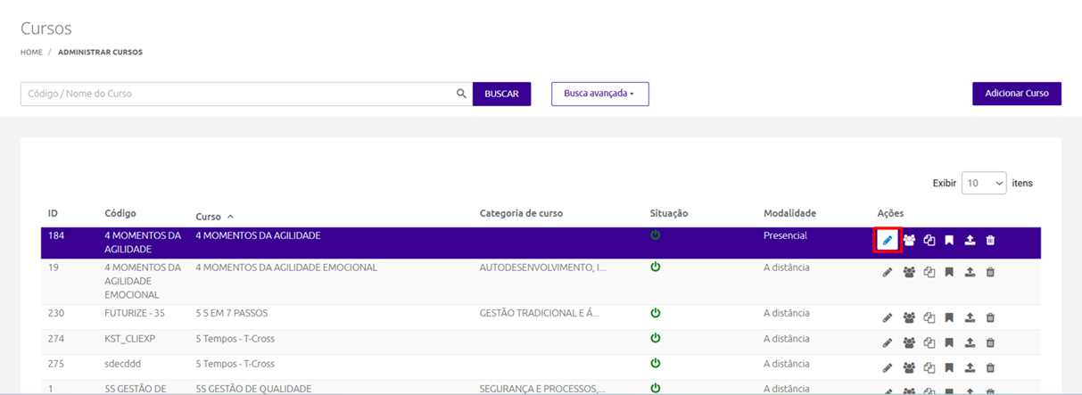 Editar Curso