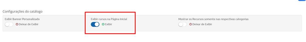 Exibir cursos na página inicial