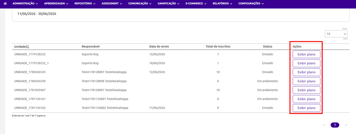 Exibir Plano