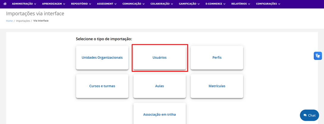Importar Usuários