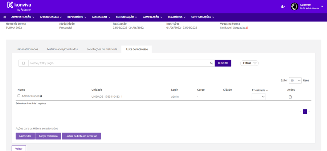 Lista de Interesse