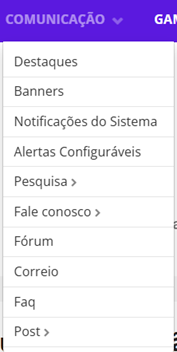 Menu Comunicação