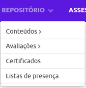 Menu Repositório