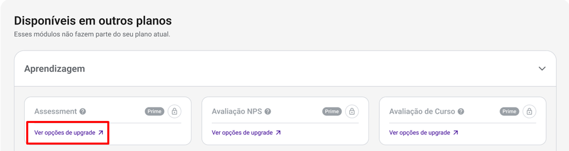 Ver Opções de Upgrade