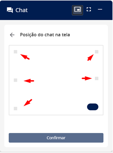 Posição do Chat Opções
