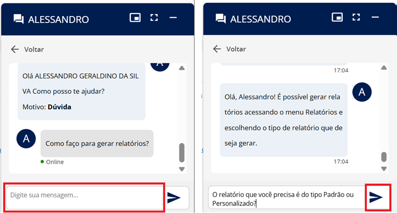 Resposta Chat Exemplo